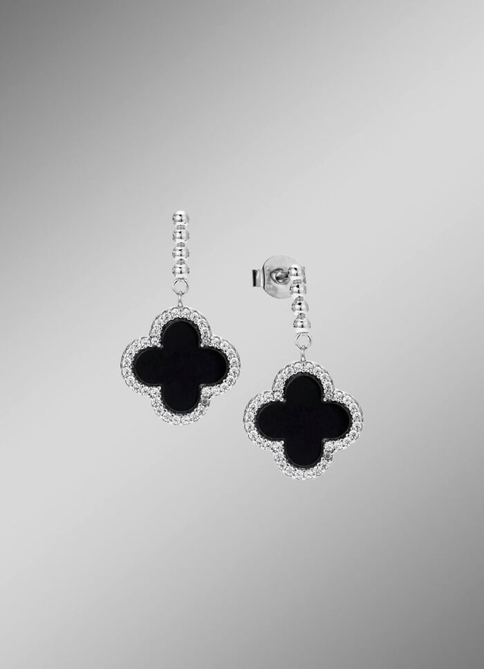 Chique klaverblad oorbellen van zilver 
