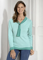 Trui met vaste sieradenring MINT ZEEGROEN