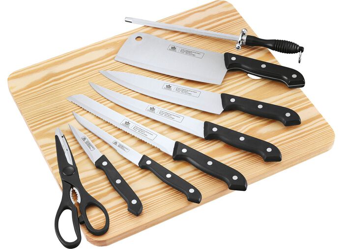 Messenset met snijplank, 9-delig 