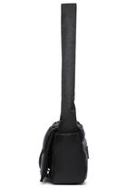 Collezione Alessandro tas gemaakt van delicaat glanzend textielmateriaal ZWART