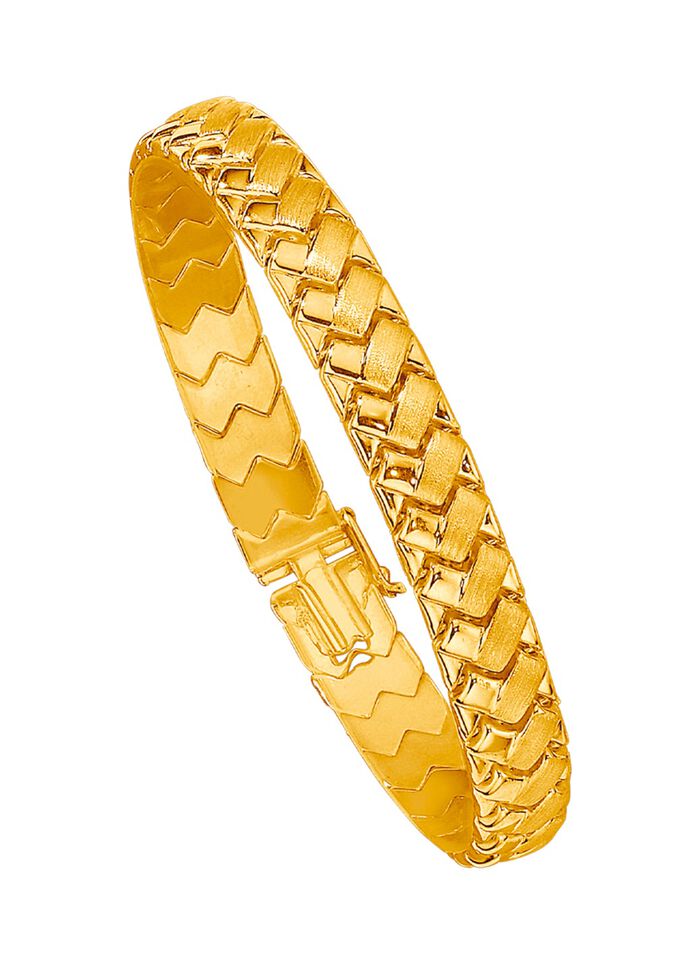 Zware gevlochten armband met bakslot 