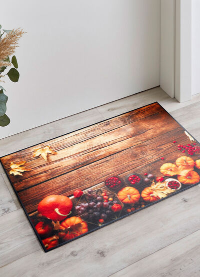 Deurmat met herfstmotief 