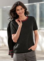 Gebreide twinset met fijne designs 