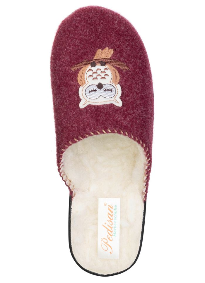 Gevoerde damespantoffels, met nieuwe wol 