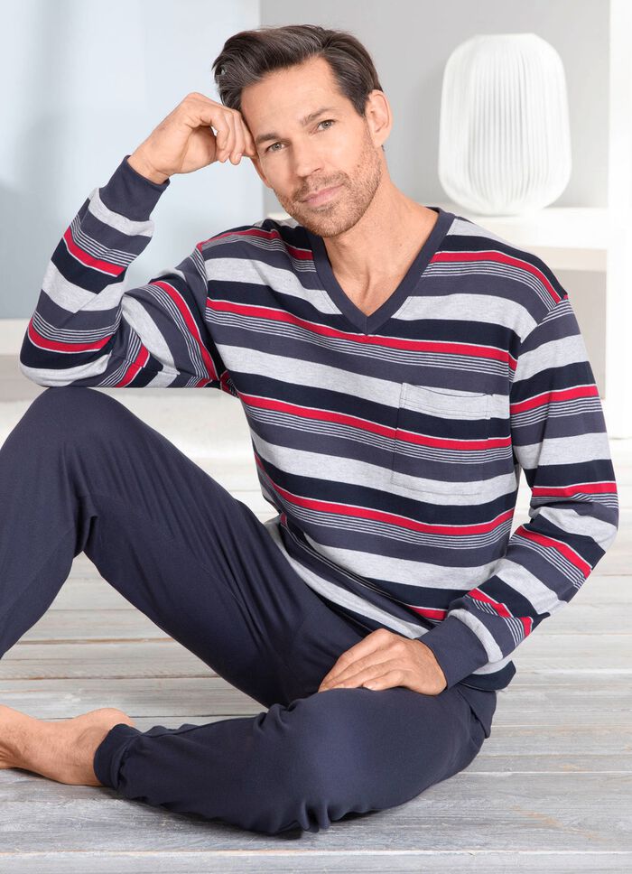 Interlock pyjama in een dubbelpak met manchetten 