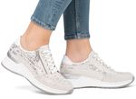 Rieker vetersneakers gemaakt van bedrukt synthetisch materiaal LICHTGRIJS-ZILVER