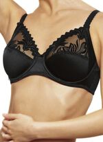 Beugel-bh van &lsquo;Chantelle&rsquo; met geborduurd kant aan de buitenzijde ZWART