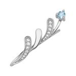 Moderne oorhaakjes met blauwe topaas en zirkonia 