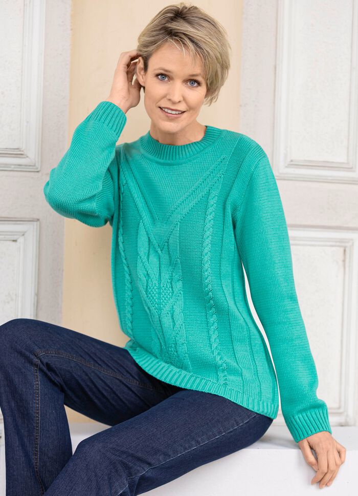 Trui met een gemengd structuurpatroon 