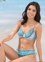 Bikini met beugel, cuploos, kan aan de zijkant aangerimpeld worden 