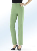 Broek met elastische tailleband aan de achterkant PISTACHE