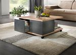 Moderne salontafel met lades ANTRACIET-ARTISANAAL EIKENHOUT