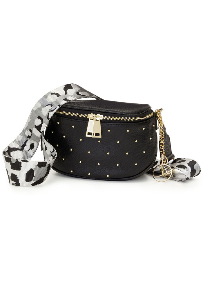 Laurina heuptasje met riemen in roofzuchtige bontlook 