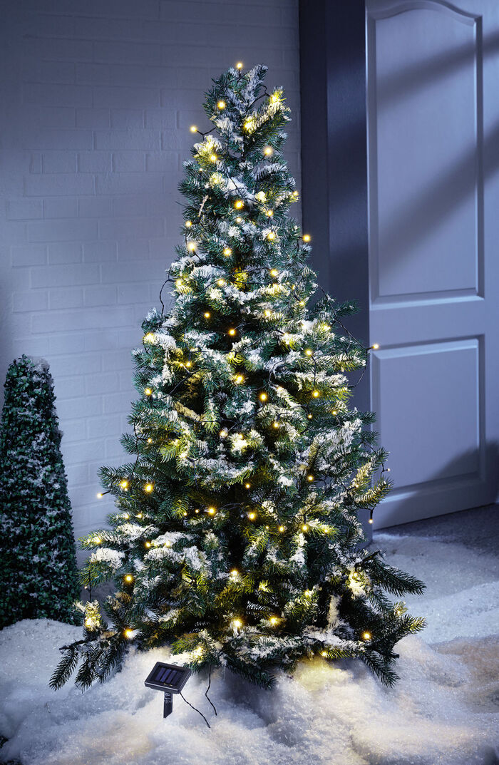 Kerstverlichting op zonne-energie, 200 LED's, koud wit 