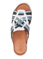 Gemini muiltjes met verfijnde gevlochten bandjes WIT-BLAUW