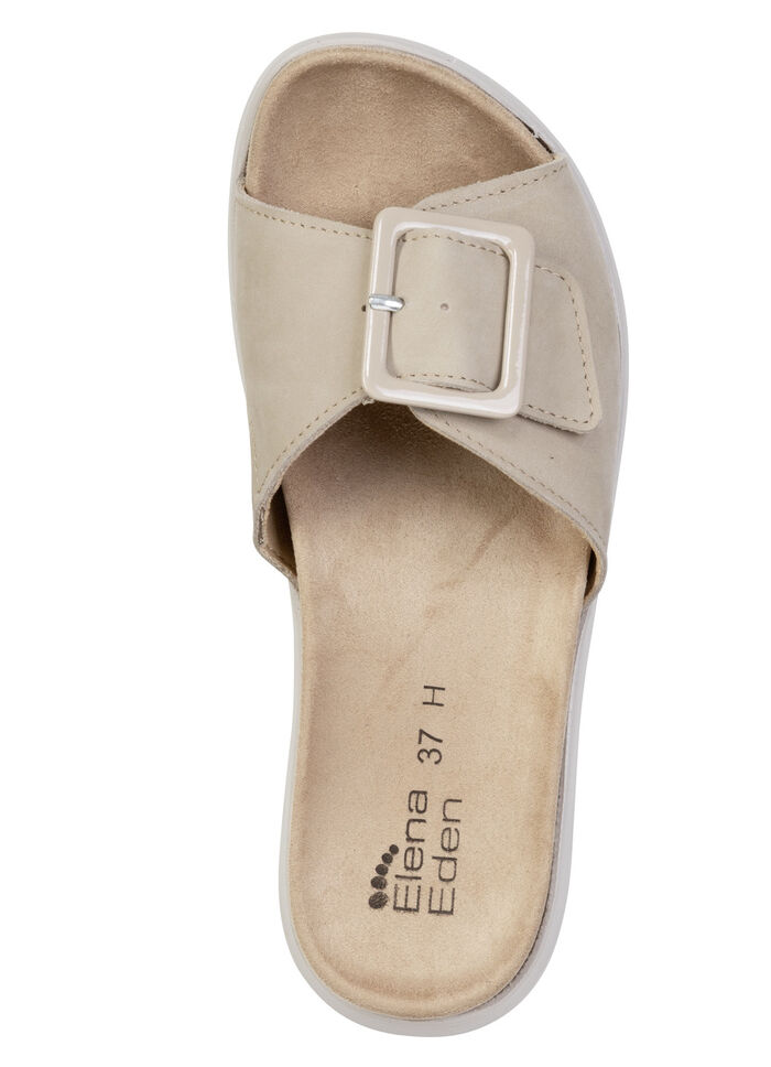 ELENA EDEN, stijlvolle damesmuiltjes, breedte H, met uitneembaar voetbed BEIGE