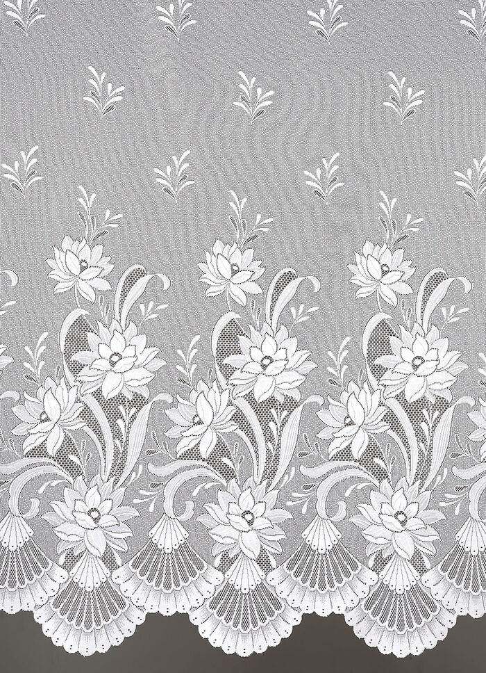 Bloemenvitrage met automatische plooiband 1:3 