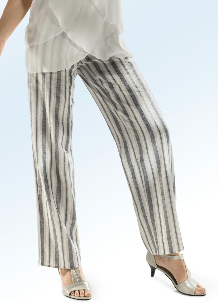 Broek in een modieuze wijdte ECRU-GOUD