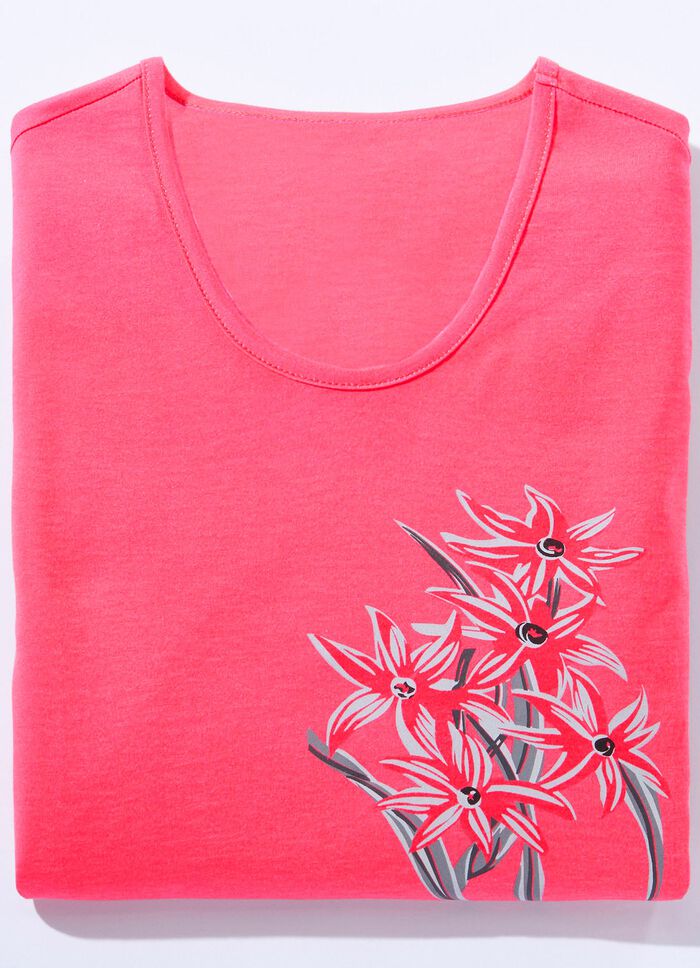 Nachthemd met geplaatste print en korte mouwen 