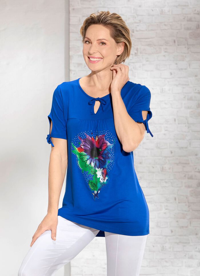 Shirt met V-split in 2 kleuren 