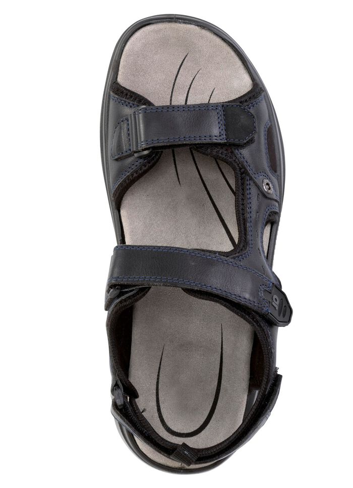 Trekkingsandaal GINO GALANTE van nappaleer en textiel DONKERBLAUW-ZWART