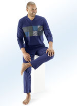 Pyjama met V-hals en gekleurde print 