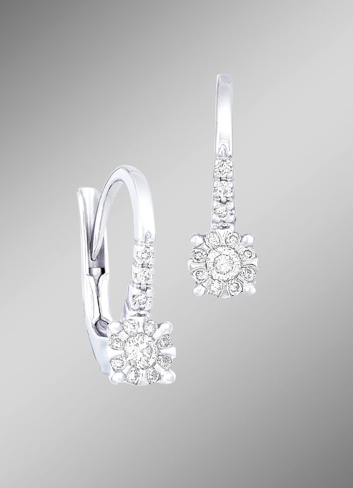 Prachtige oorbellen met 24 briljant geslepen diamanten 