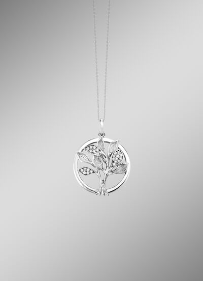Boomhanger in bicolor met synthetische zirkonia 