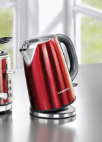 Grundig ontbijtserie gemaakt van hoogwaardig gelakt roestvrij staal ROOD