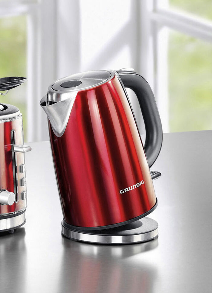 Grundig ontbijtserie gemaakt van hoogwaardig gelakt roestvrij staal ROOD