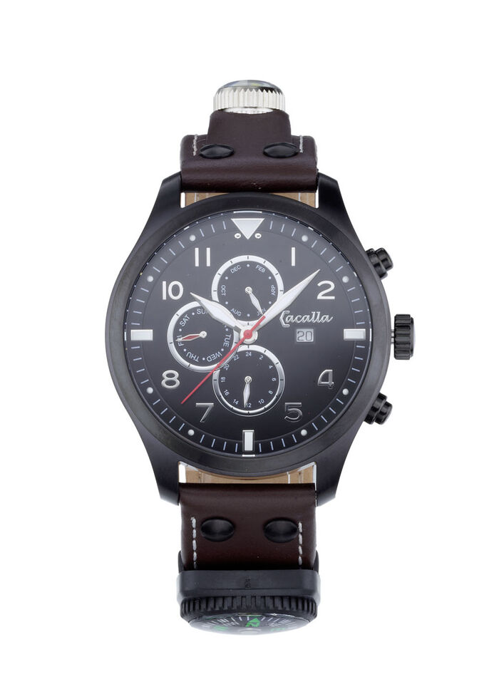 Sportief outdoor herenhorloge met LED-zaklamp 