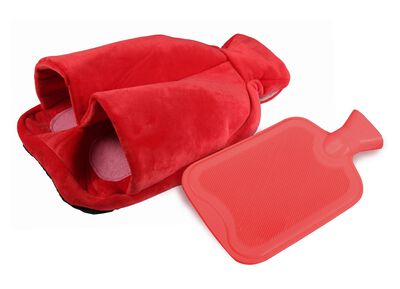 Vital Comfort voetwarmwaterkruik met zachte fleece hoes 