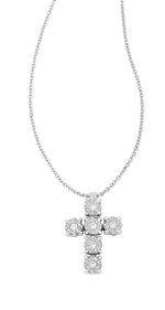 Elegante kruishanger met ankerketting en diamanten 