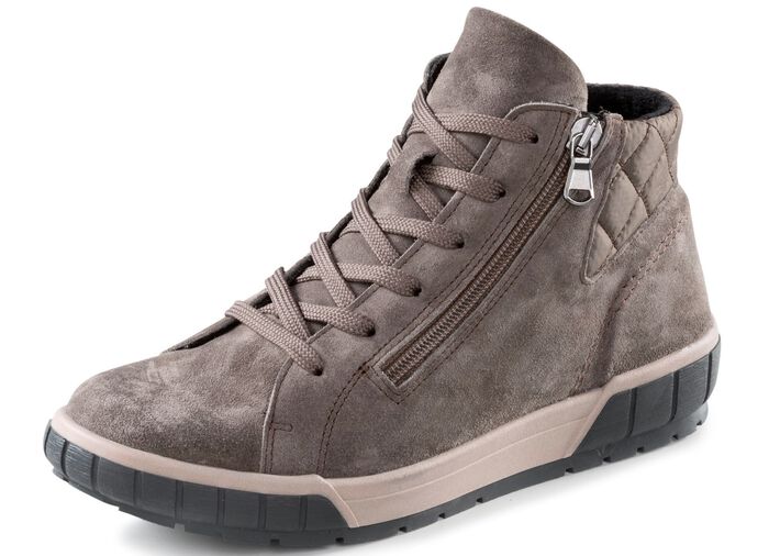 ELENA EDEN veterlaarsje met twee ritssluitingen aan de zijkant TAUPE