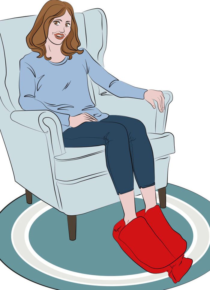 Vital Comfort voetwarmwaterkruik met zachte fleece hoes 