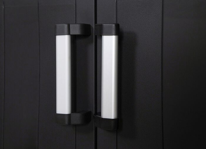 Garage gereedschapskast met houten lamelleneffect 