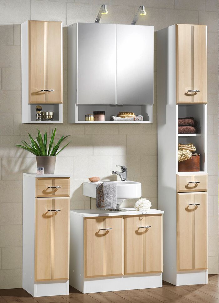 Badkamermeubels met onderhoudsvriendelijk oppervlak BEUKEN-WIT