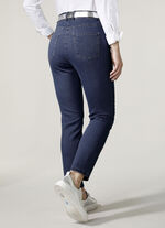 Enkellange jeans in 5-pocketmodel DONKERBLAUW