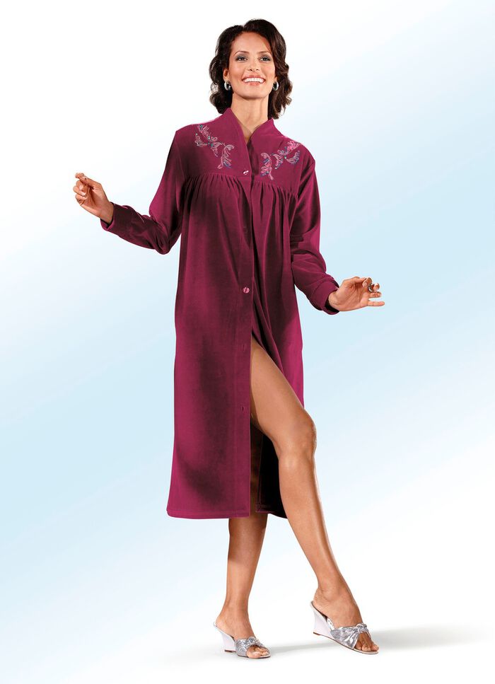 Huisjas met borduursel en paillettenversiering BORDEAUX