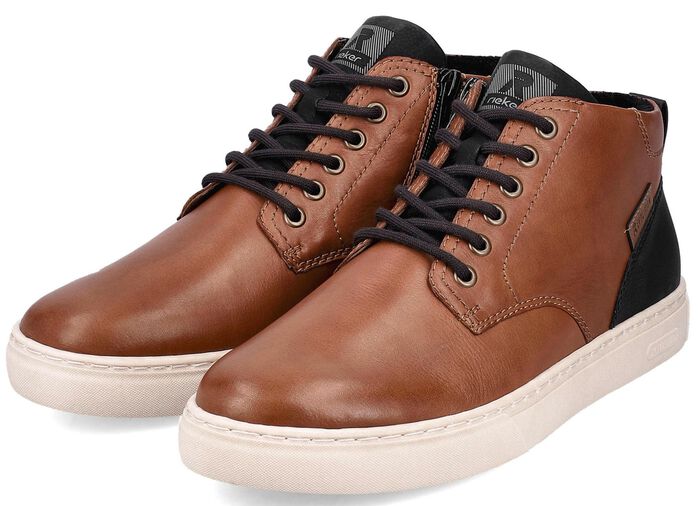 Rieker veterlaars van genuanceerd nappaleer 