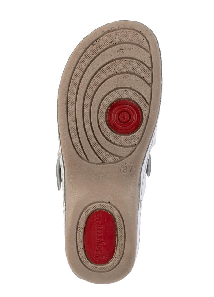 ELENA EDEN, zomerse damesklompen, wijdte G, met verstelbare gesp WIT