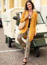 Lang vest met Ajour dessin SAFRAAN