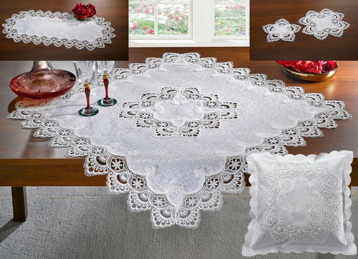 Tafel- en kamerdecoratie met fijn macramékant 