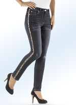 Jeans met trendy sierband ANTRACIET