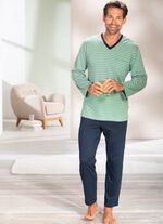 Pyjama met V-hals en open uiteinden 