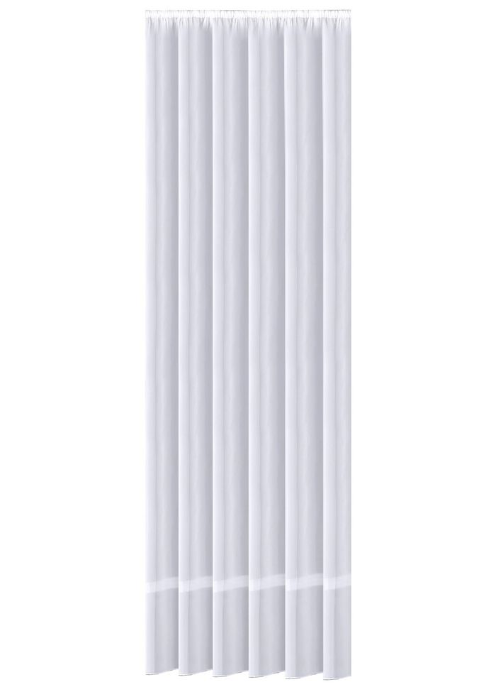 Lange vitrage met ingeweven glansstrepen 