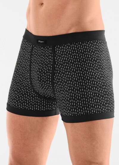 Set van vier boxershorts met opening van fijne jersey 