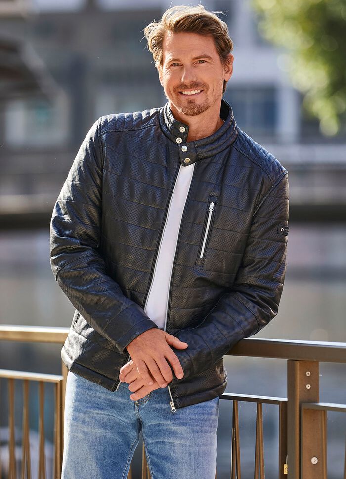 Kort leren jack van &ldquo;Cabrini&rdquo; in 2 kleuren ZWART