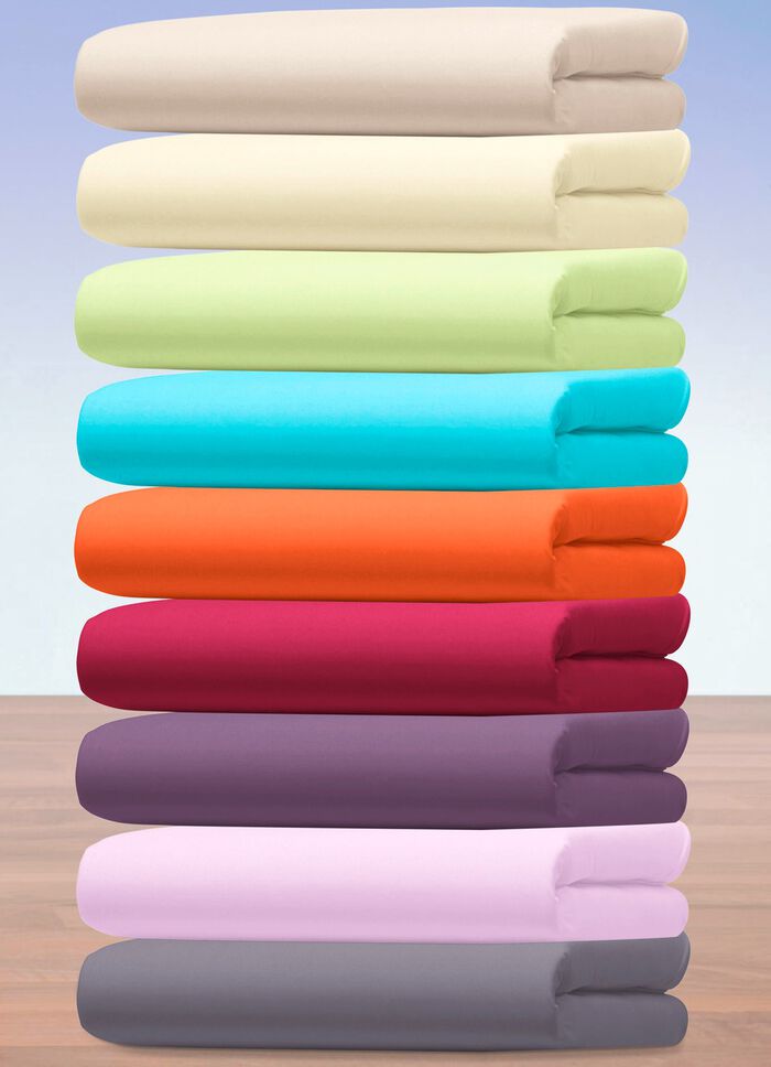 Multistretchhoeslaken van katoen en LYCRA&reg;-elastaan ORANJE