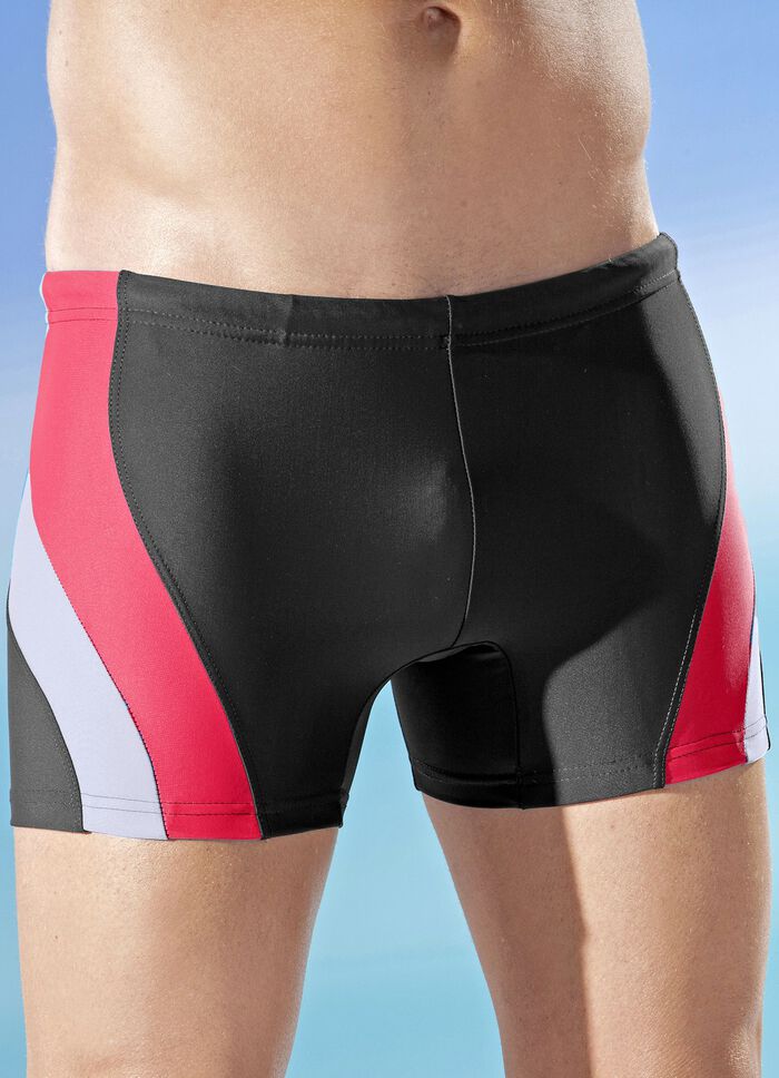 Set van twee zwembroeken, met inzetstukken aan de zijkant 